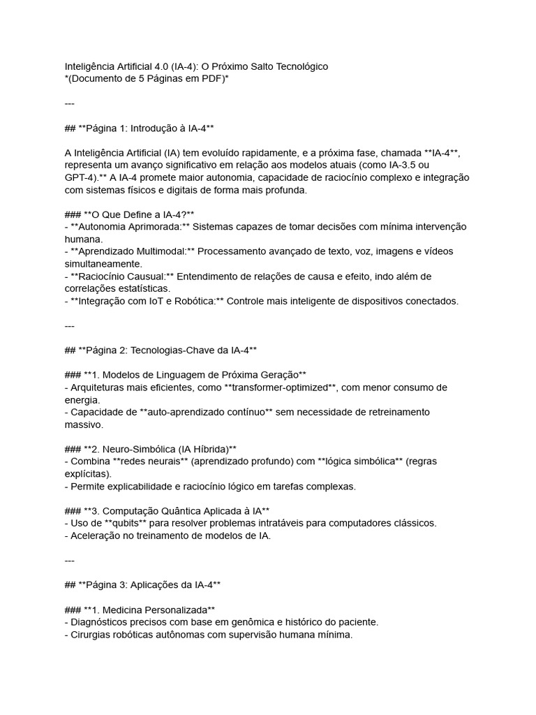 Avanços e Desafios da IA-4 | PDF | Inteligência artificial ...