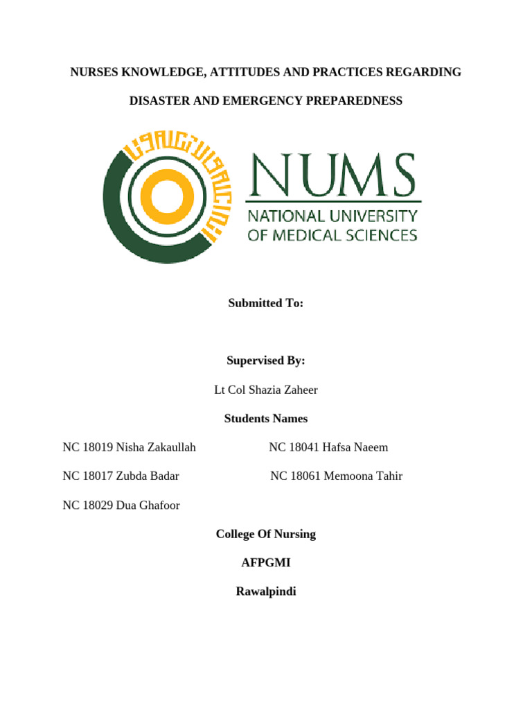 Nurses' Disaster Preparedness Insights | PDF | Emergency Management ...