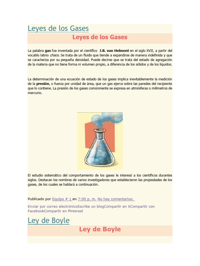 Leyes de los Gases: Boyle y Charles | PDF | Gases | Mole (Unidad)