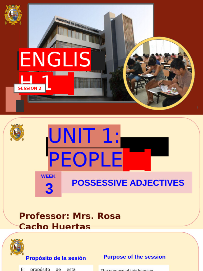 Mastering Possessive Adjectives in English | PDF | Adjective | Semantic ...