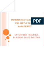Nformation Technology FOR Supply Chain Management: Enterprise Resource Planning (ERP) Systems