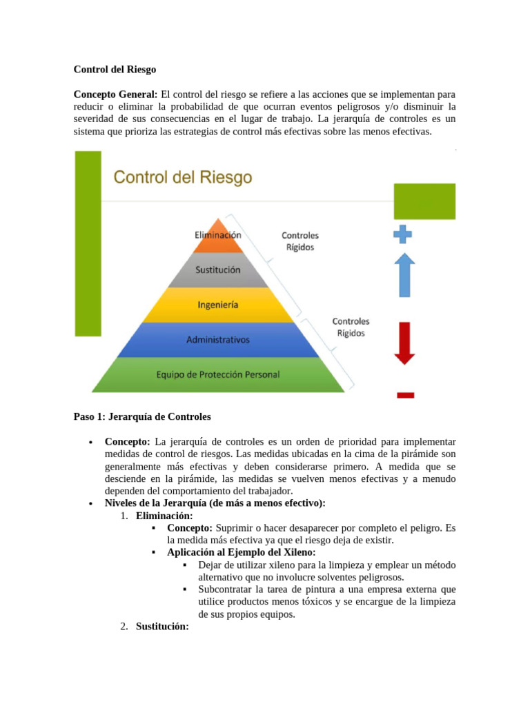 Jerarquía de Controles de Riesgo | PDF | Solvente | Toxicidad