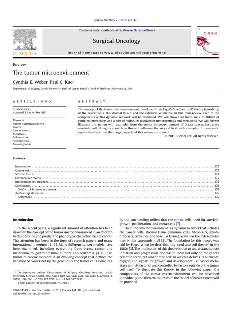 Tumor Microenvironment Insights | PDF | Angiogenesis | Extracellular Matrix