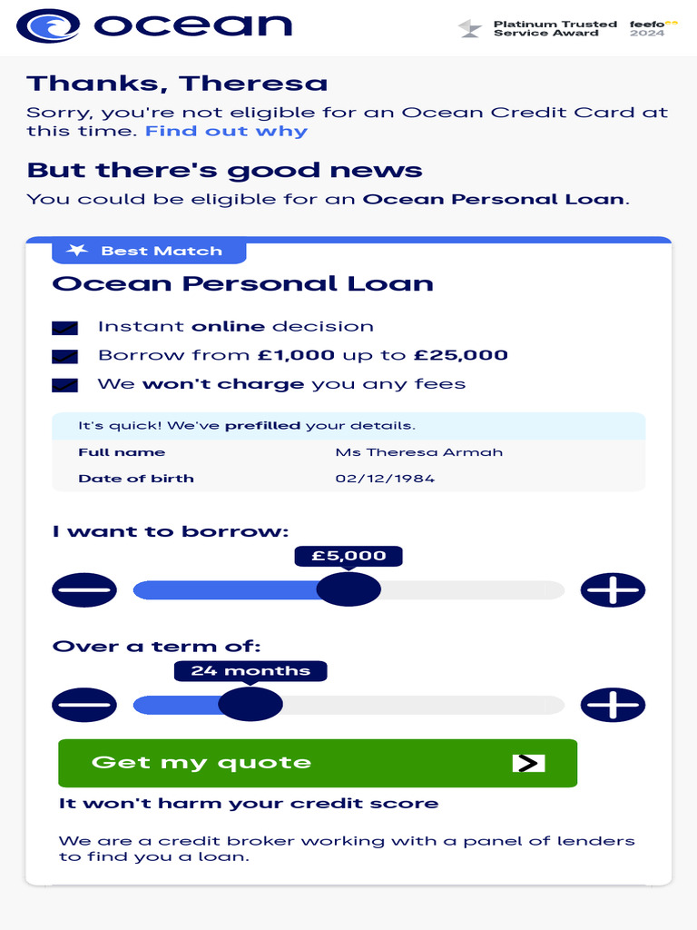 Ocean Personal Loan Eligibility Update | PDF