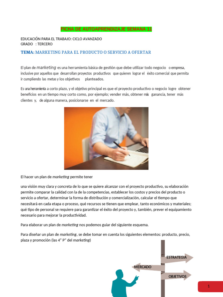 Plan de Marketing para Negocios Exitosos | PDF | Marketing | Producto ...