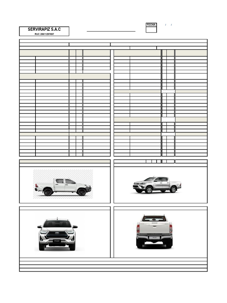 Checklist de Inspección Vehicular | PDF | Industria automotriz | Vehículos