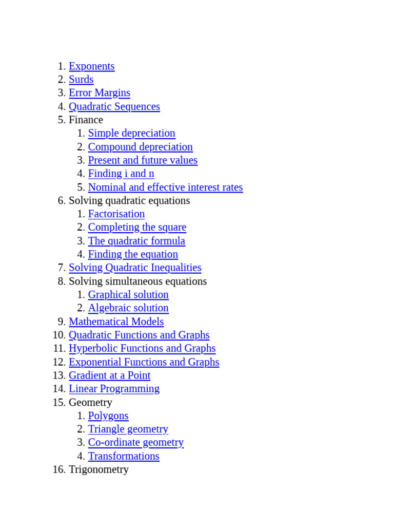 Fhsst Grade 11 Maths Copy (3) | PDF | Numbers | Quadratic Equation