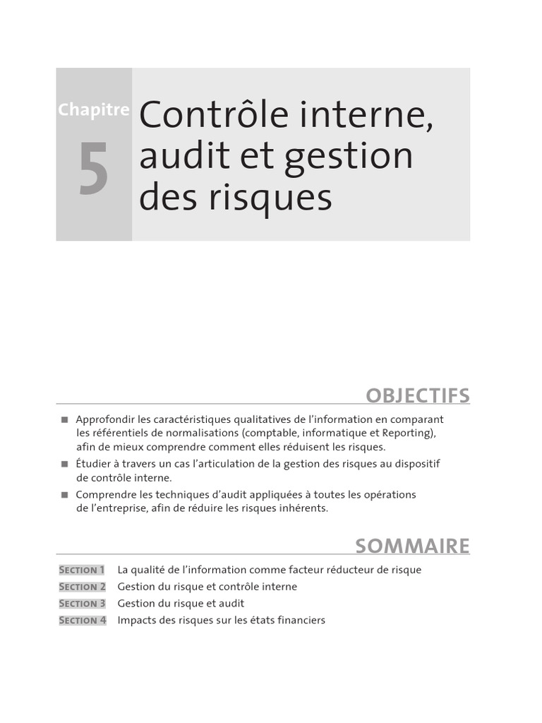 Contrôle interne et gestion des risques | PDF | Contrôle interne ...
