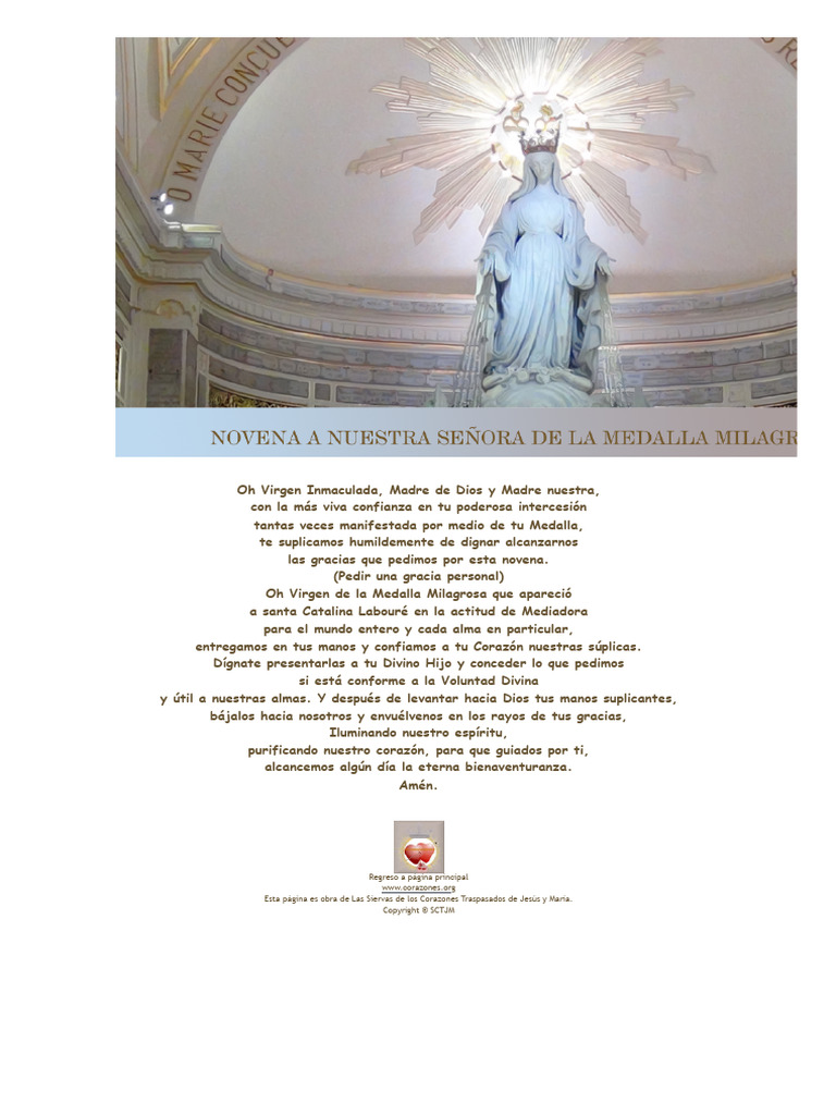 Novena a la Virgen de la Medalla Milagrosa | PDF