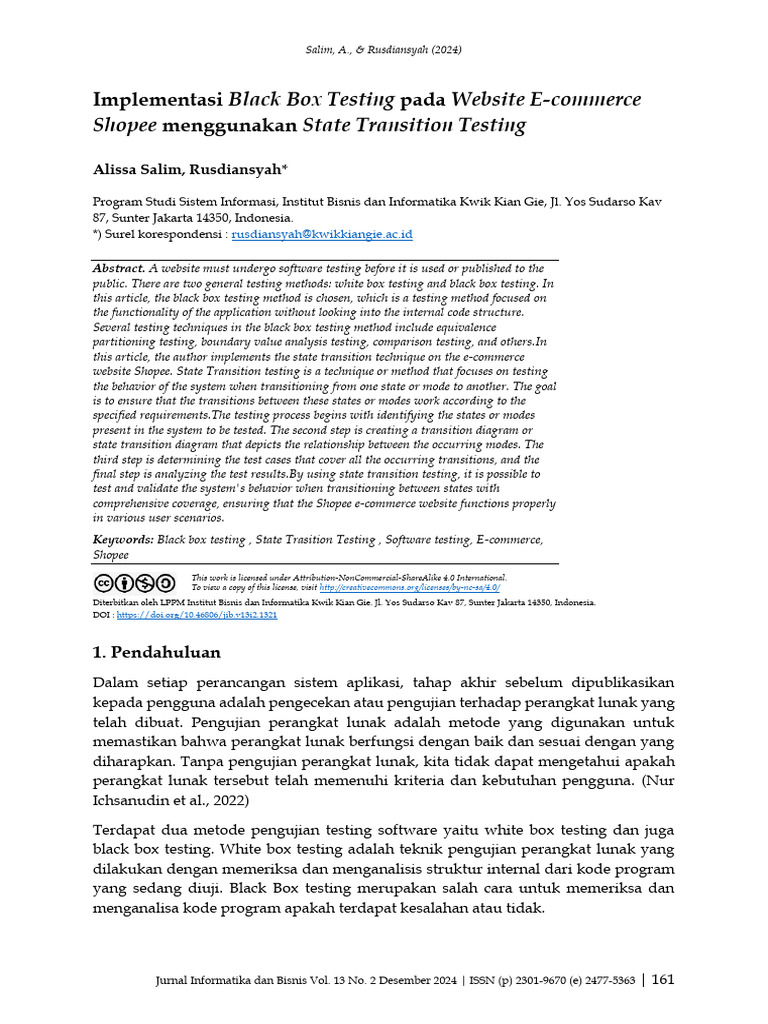 Implementasi Black Box Testing Pada Website E-Comm | PDF