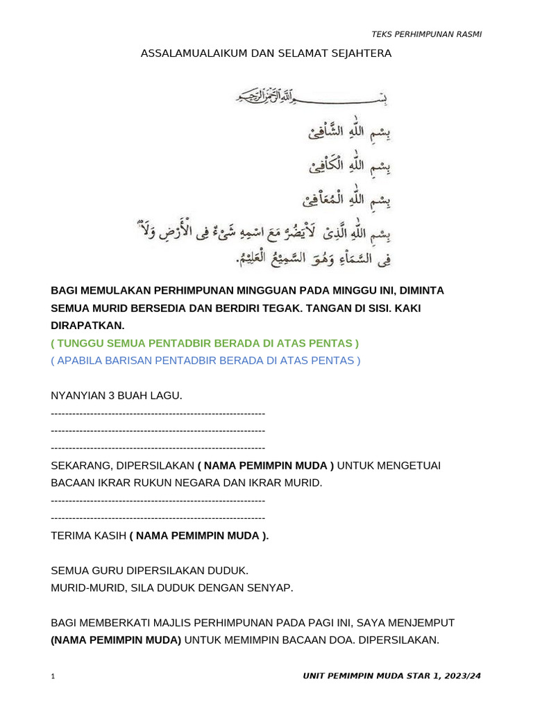 2024 Edit Perhimpunan Rasmi | PDF