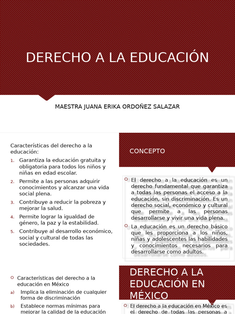 Derecho a la Educación en México | PDF | Educación de la primera ...