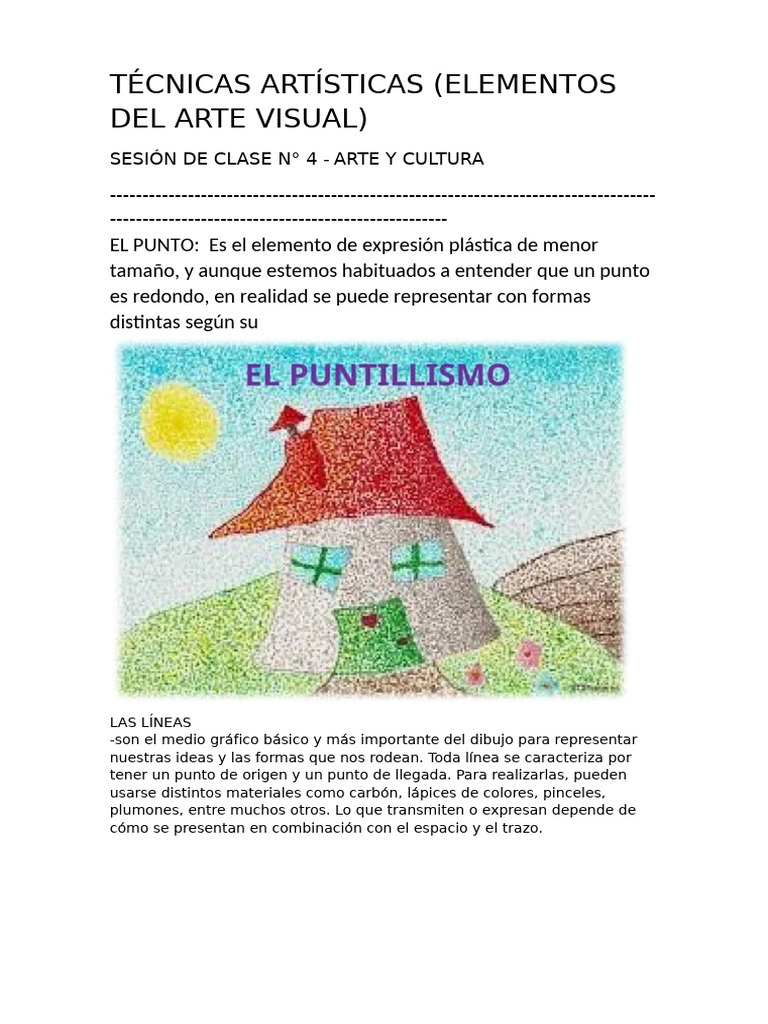 Ficha de Trabajo - Arte y Cultura 2° - Técnicas Artísticas | PDF