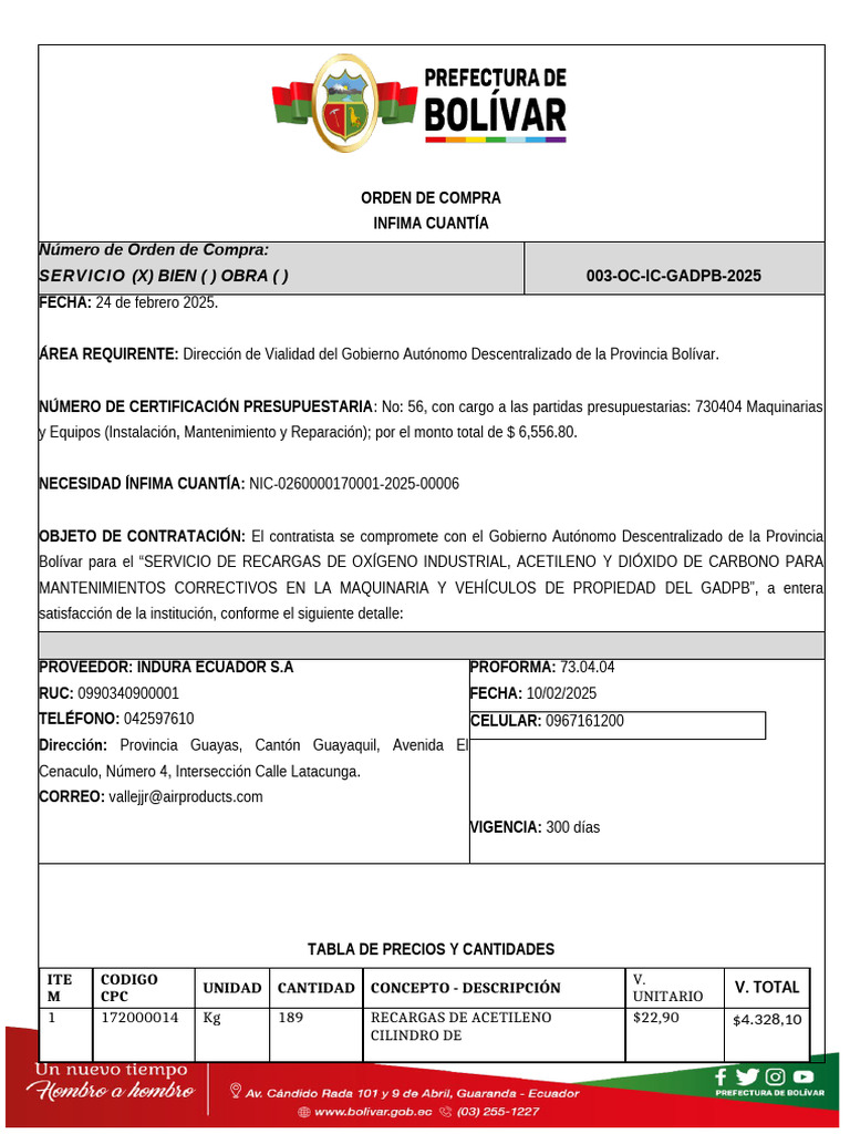 001 Orden de Compra Bus01 | PDF | Multa (pena) | Presupuesto