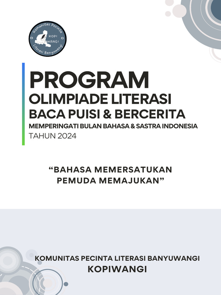 Cover Program Olimpiade Literasi | PDF