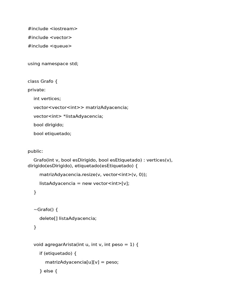 Implementación de Grafos y Fibonacci en C++ | PDF | Vértice (teoría de ...