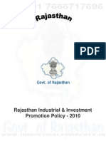 Rajasthan Industrial &amp; Investment Promotion Policy 2010