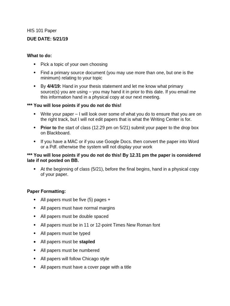 HIS 101 Research Paper Guidelines | PDF | Western Culture | Liberal ...