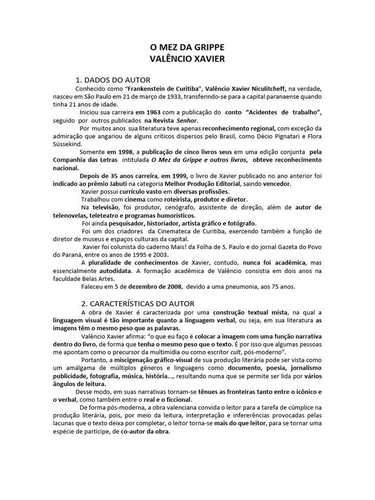 O Mez da Grippe: Valêncio Xavier | PDF | Narrativa | Publicidade
