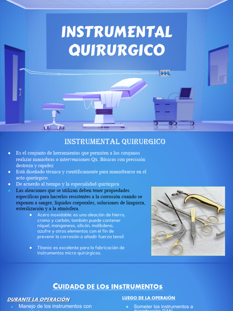 Instrumental Quirúrgico: Tipos y Cuidados | PDF | Aleación