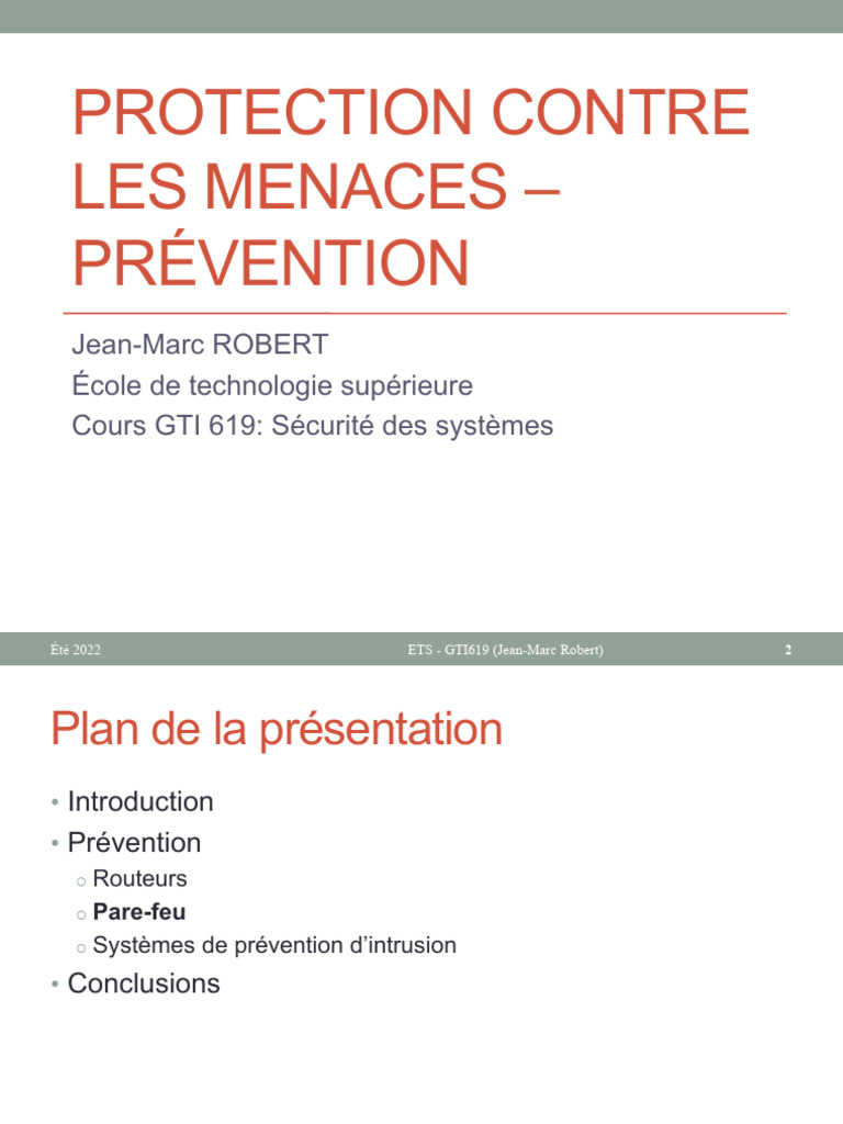 Prévention des Menaces en Sécurité IT | PDF | Pare-feu (informatique ...