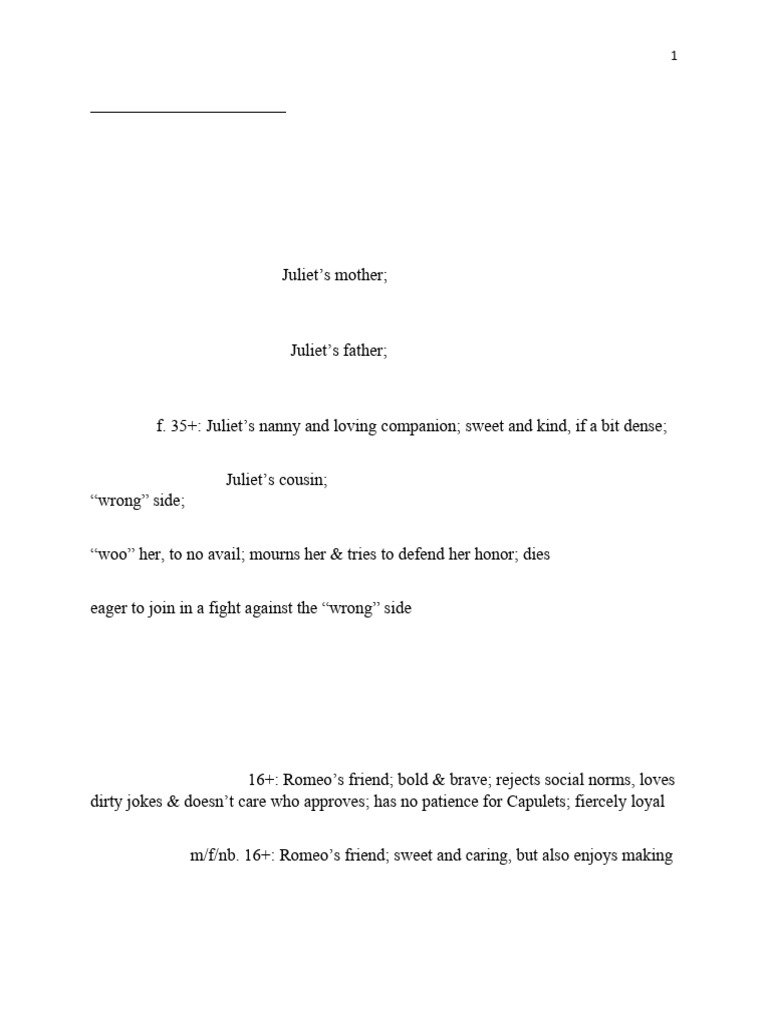 Romeo and Juliet script | PDF | Characters In Romeo And Juliet