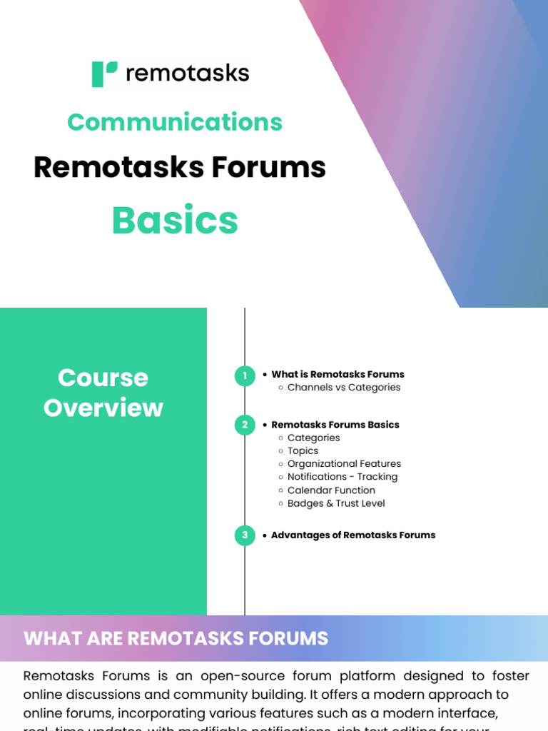 Remotasks Forums Basics | PDF | Internet Forum | Tag (Metadata)