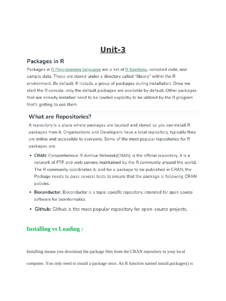 R Package Management and Data Handling | PDF | Computer File ...