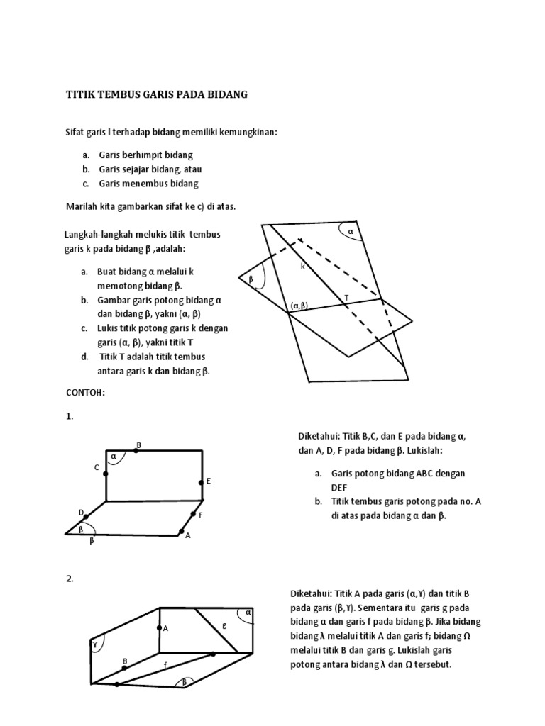 Unduh 9000 Koleksi Gambar Garis Yang Tembus Pada Bidang Terbaik 