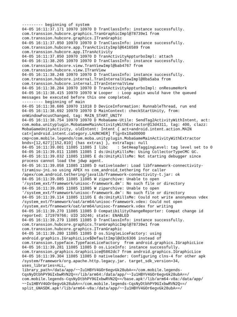 ML Logcat 1743844321458 | PDF | Operating System Technology | Computing