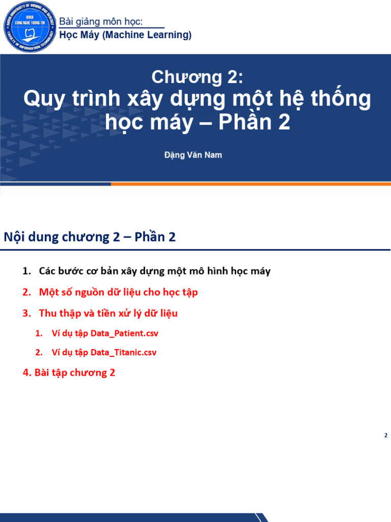 Slide Chuong2 QuyTrinhHocMay P2 | PDF