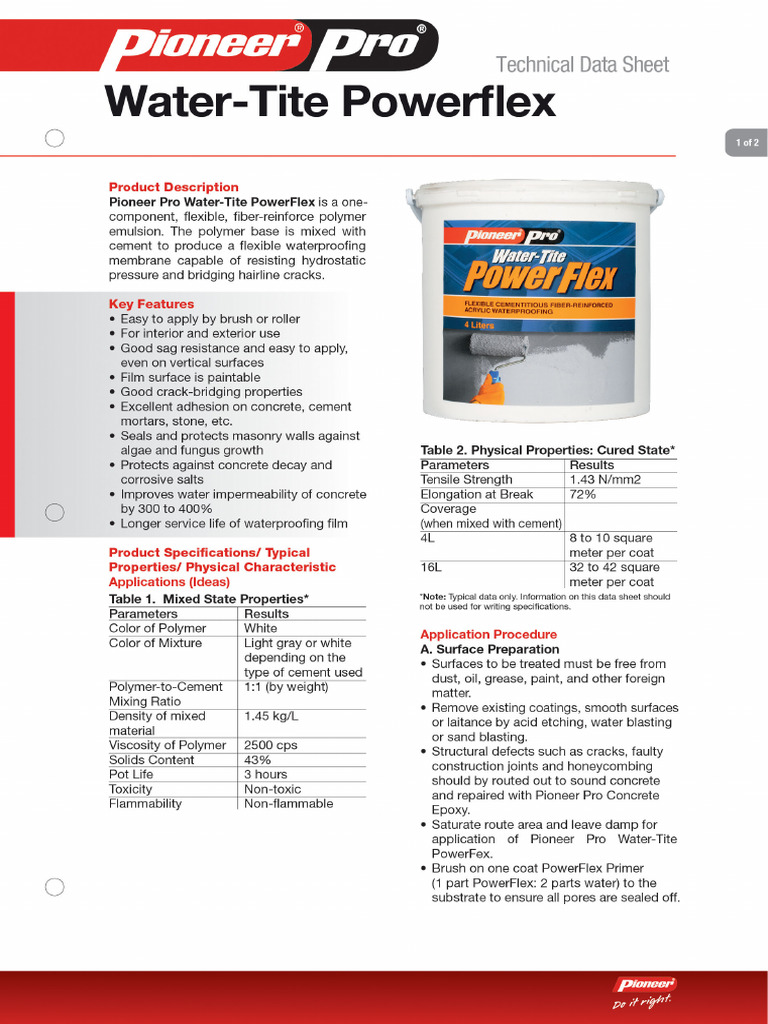 PPro Water-Tite PowerFlex - TDS - S1 | PDF