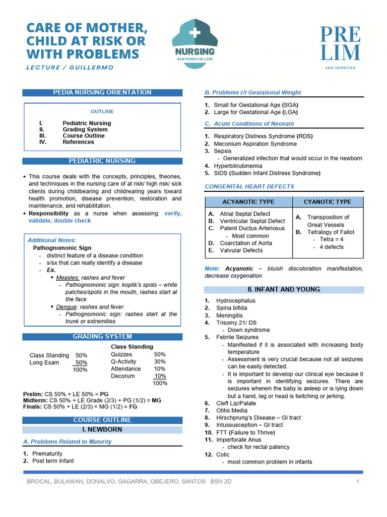 Pediatric Nursing Course Overview | PDF | Preterm Birth | Fetus