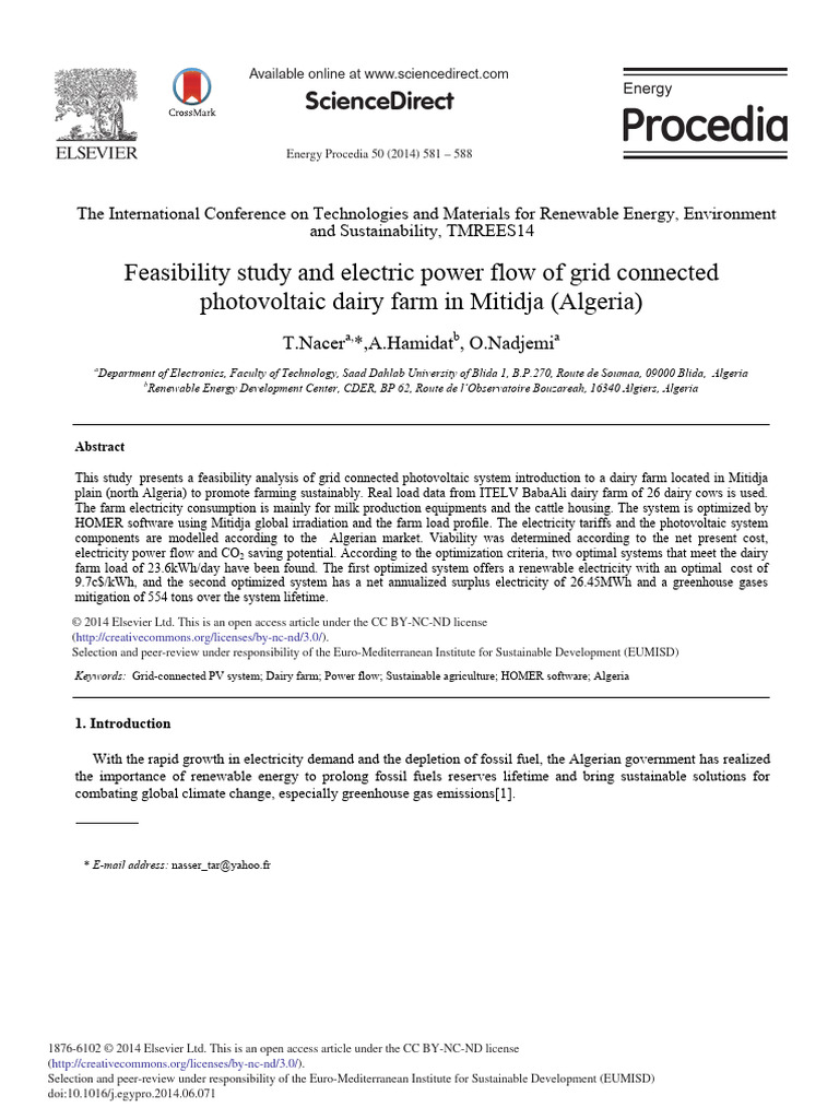 Feasibility Study and Electric Power Flow of Grid | PDF | Photovoltaic ...