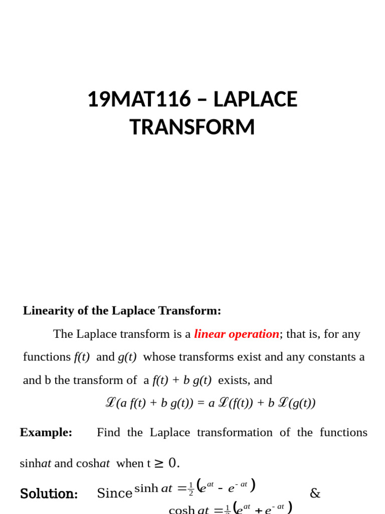 L1 - 2 - Linear Property | PDF | Laplace Transform | Applied Mathematics