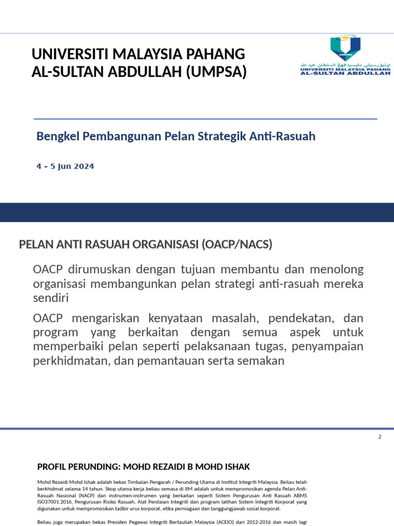 UMPSA OACP Presentation 4 Jun 2024.AK Consolidated v2 | PDF