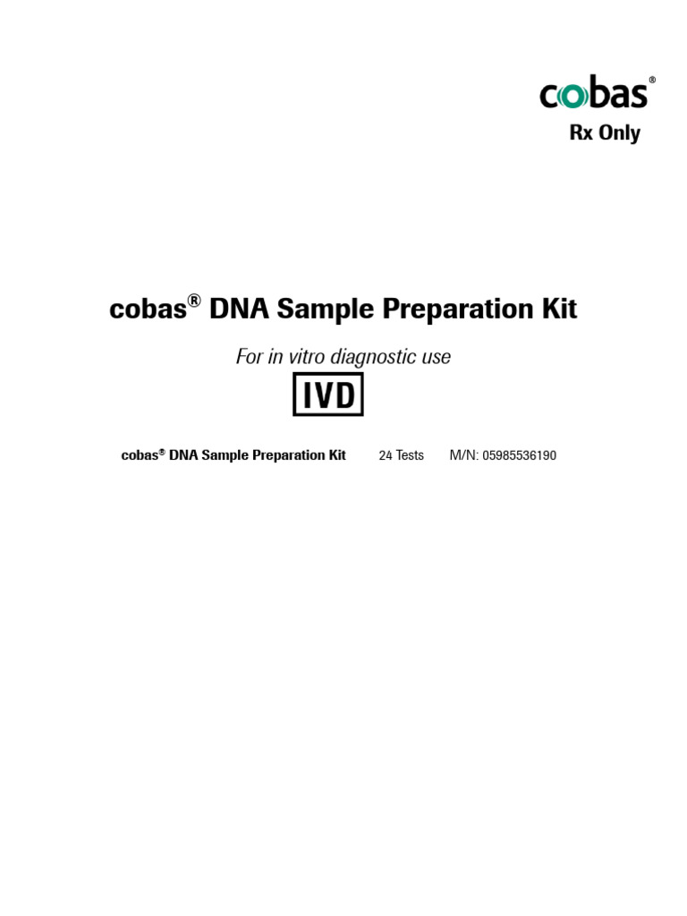 COBAS DNA Sample Preparation Kit (DNA SP) | PDF | Bleach | Polymerase ...