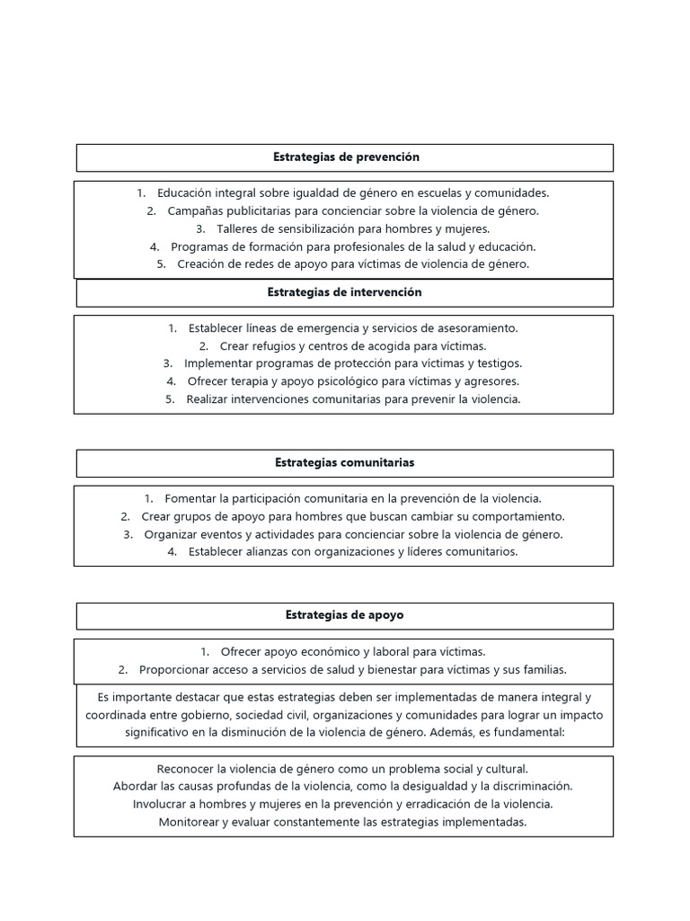 Estrategias para Reducir la Violencia de Género | PDF | Igualdad de ...