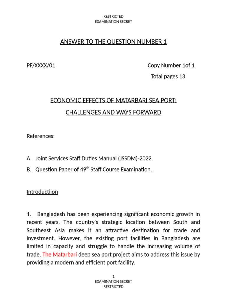 Economic Impact of Matarbari Port | PDF | Infrastructure | Port