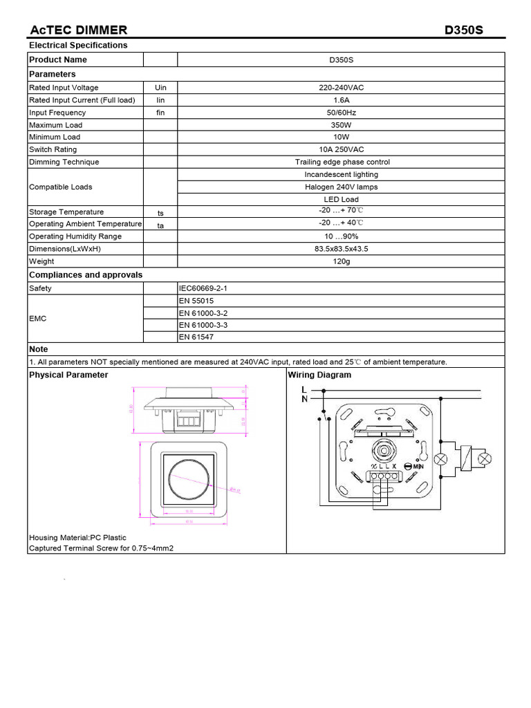 D350SDataSheet 10122247172 | PDF