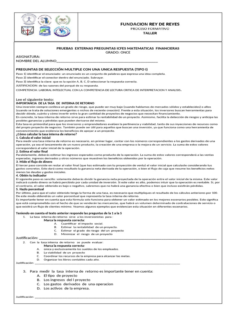 2023 08 Pruebas Financieras 11 | PDF | Tasa interna de retorno ...