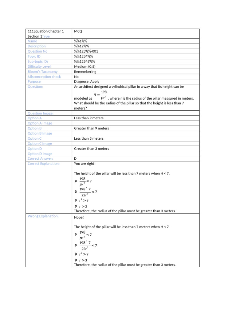 MCQ Questions on Mathematical Modeling | PDF