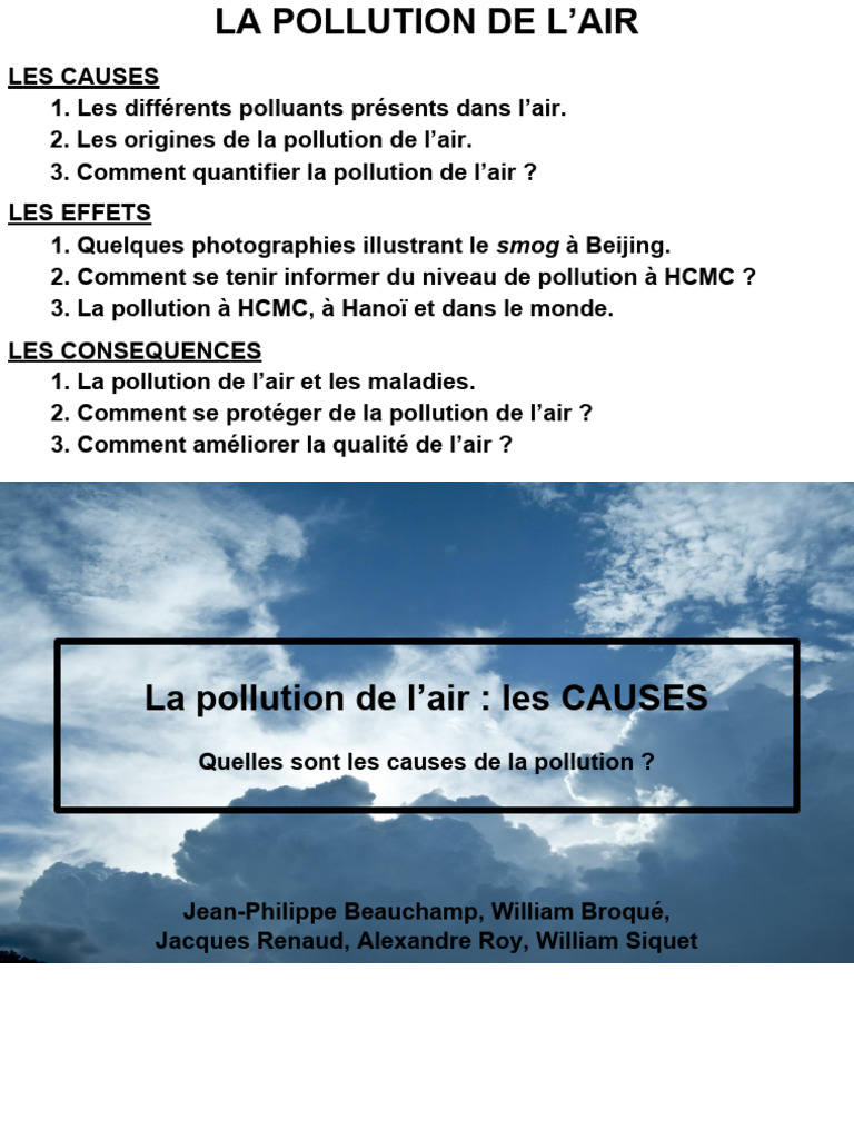 Causes et effets de la pollution de l'air | PDF | Pollution de l'air ...