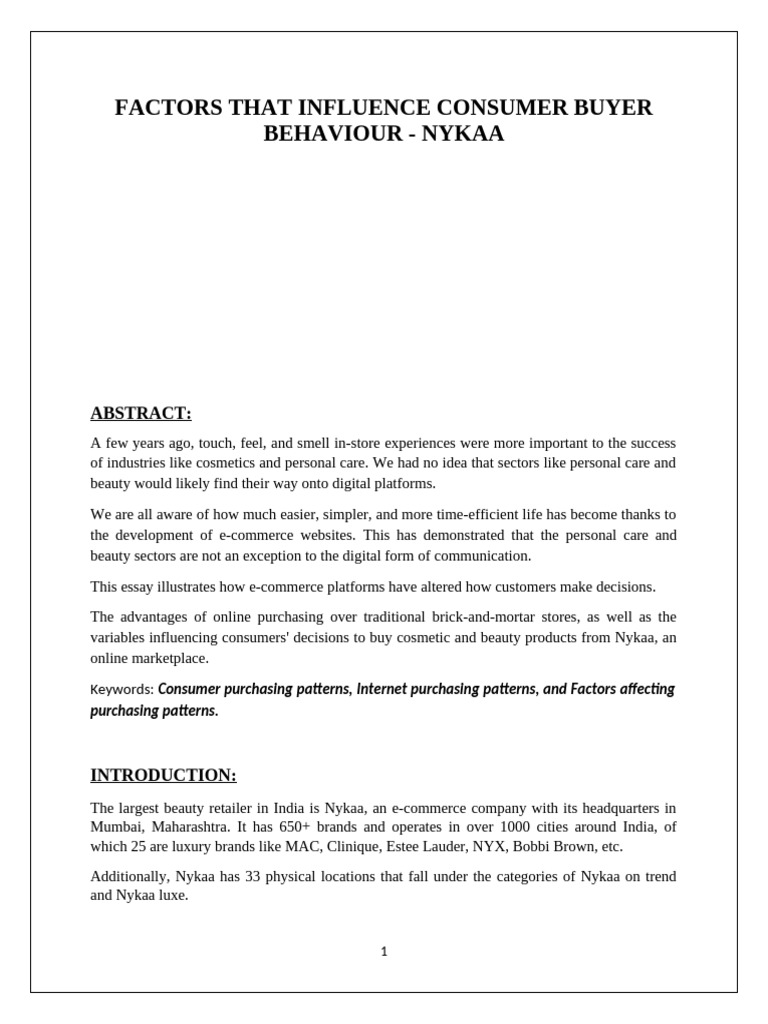 Consumer Behavior Analysis for Nykaa | PDF | Consumer Behaviour | Behavior