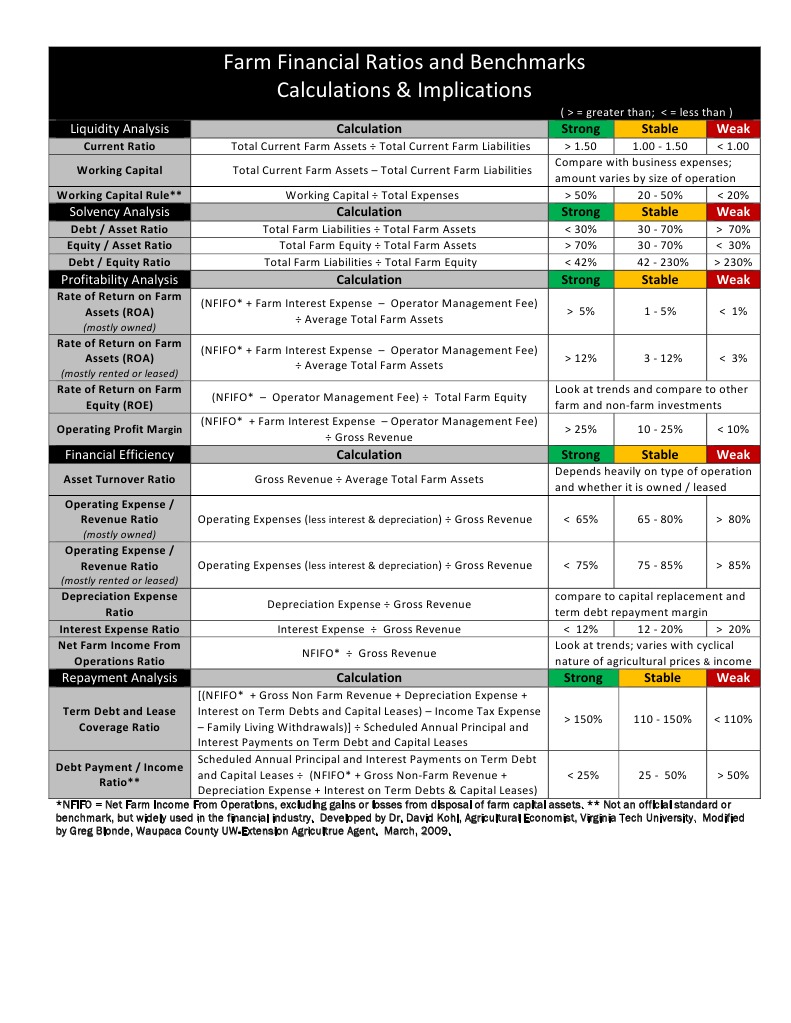 Farm Financial Ratios Overview | PDF | Revenue | Equity (Finance)