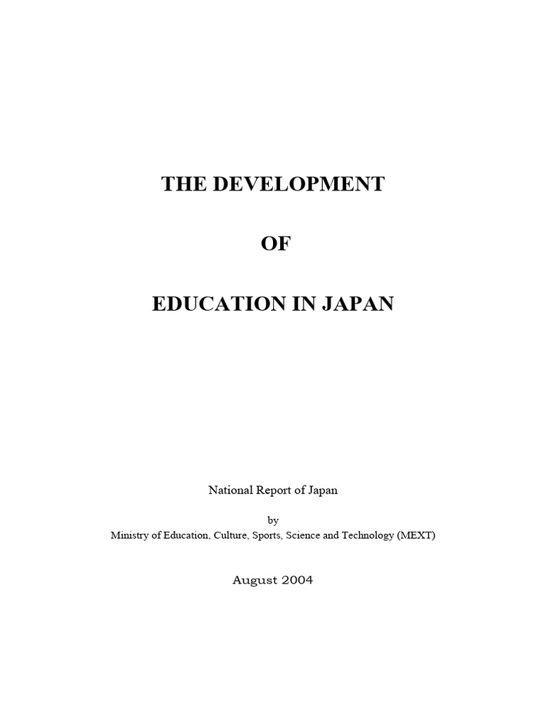 The Development of Education in Japan | PDF | Postgraduate Education ...