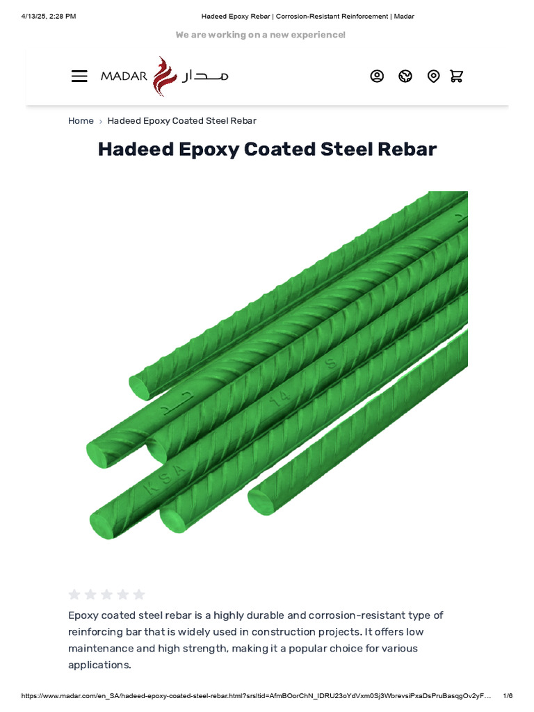 Hadeed Epoxy Coated Steel Rebar | PDF | Corrosion | Epoxy