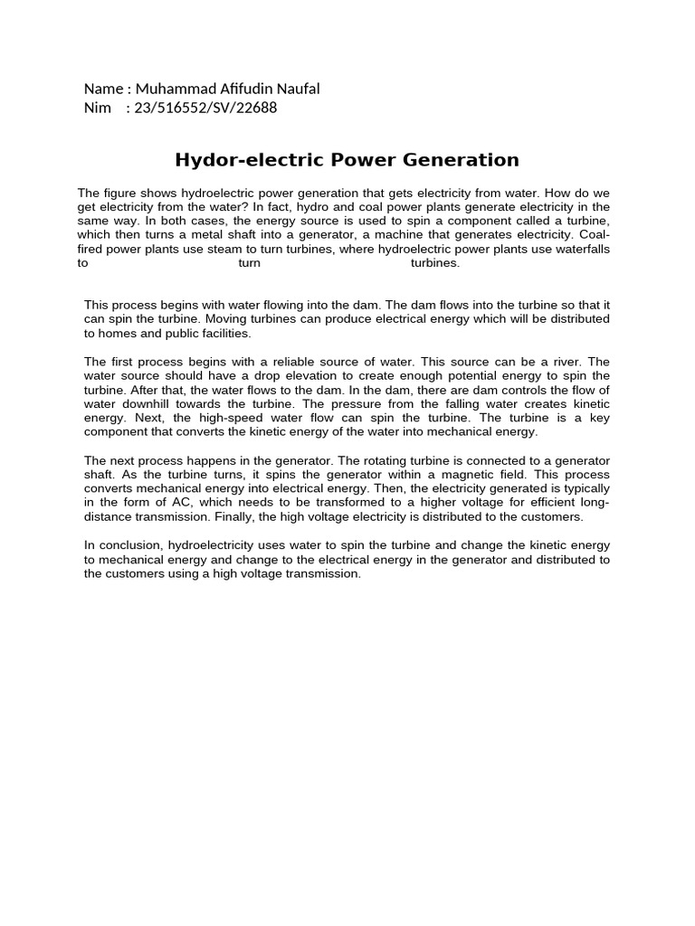 How Hydroelectric Power Works | PDF