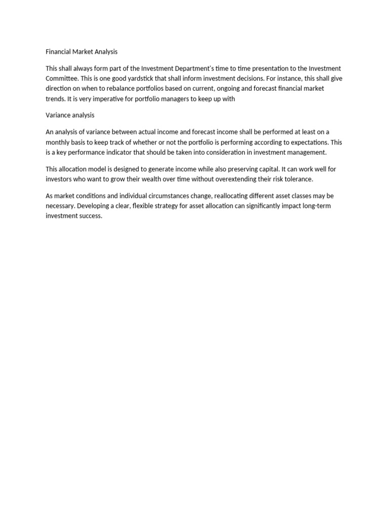 Financial Market Analysis for Investments | PDF