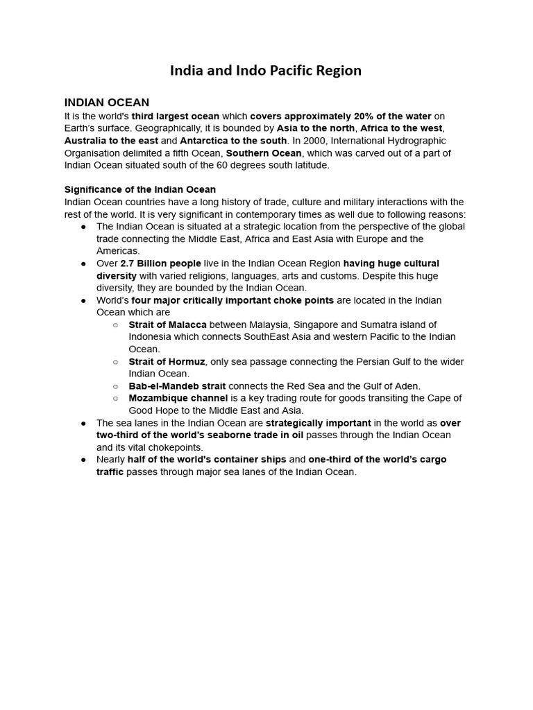 India's Role in the Indo-Pacific Ocean | PDF | Indian Ocean | Piracy